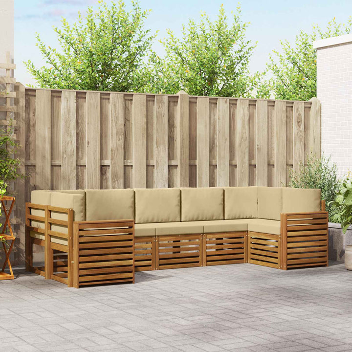 Sektionalsofa sæt med pude 7 pcs Naturlig og Beige