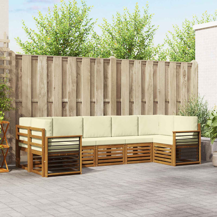Sektionalsofa sæt med pude 7 pcs Naturlig og Fløde