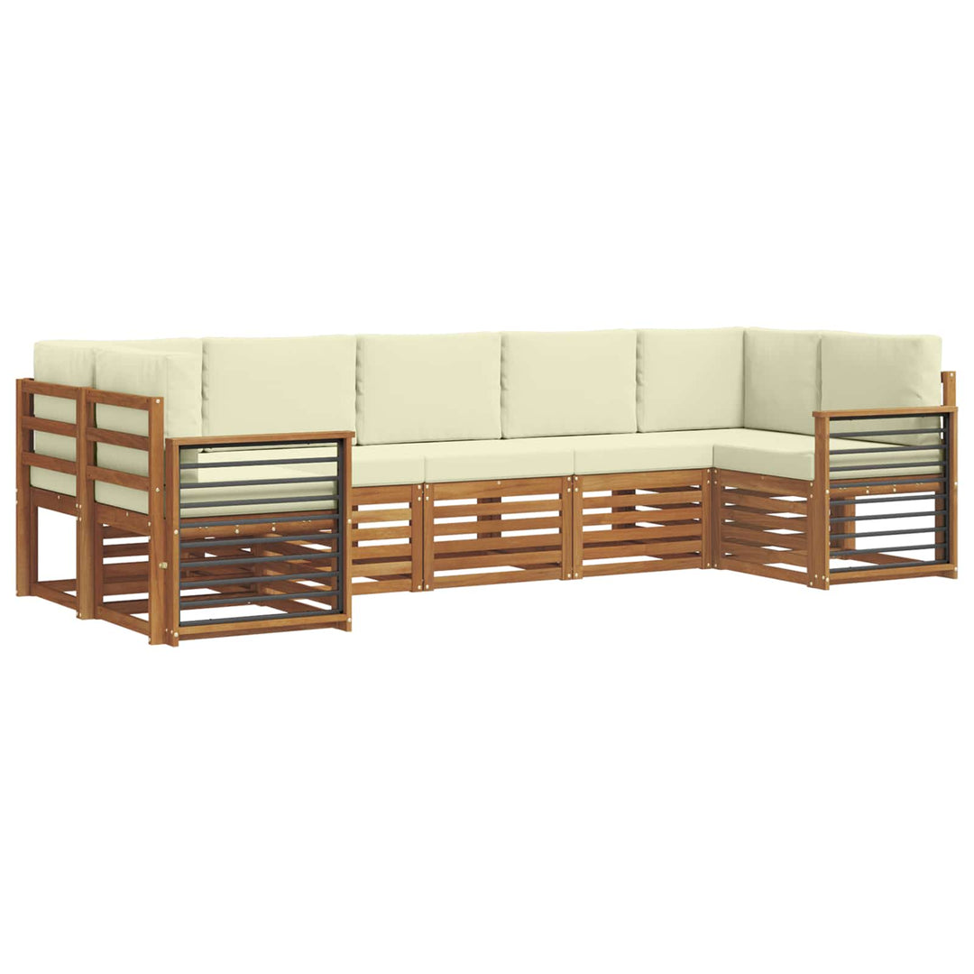 Sektionalsofa sæt med pude 7 pcs Naturlig og Fløde