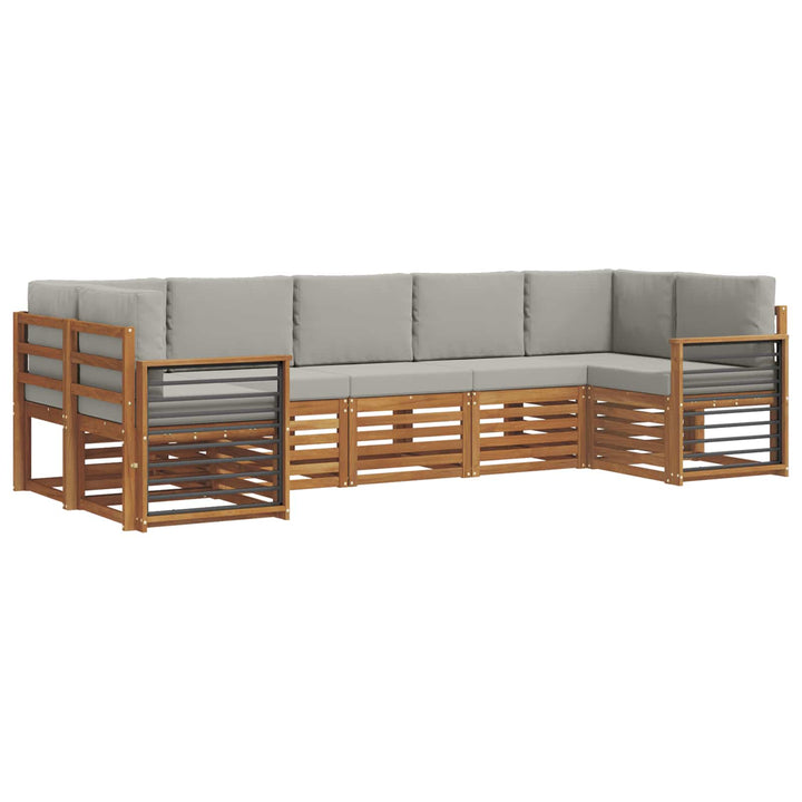 Sektionalsofa sæt med pude 7 pcs Naturlig og Lys Grå