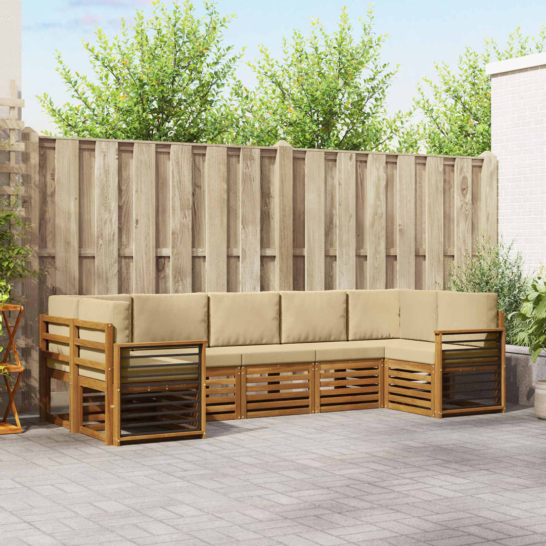 Sektionalsofa sæt med pude 7 pcs Naturlig og Beige