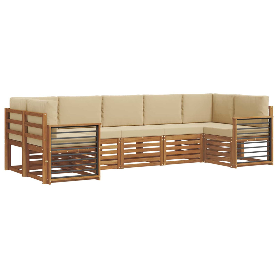 Sektionalsofa sæt med pude 7 pcs Naturlig og Beige