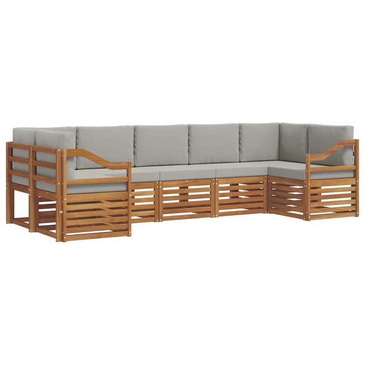Sektionalsofa sæt med pude 7 pcs Naturlig og Lys Grå