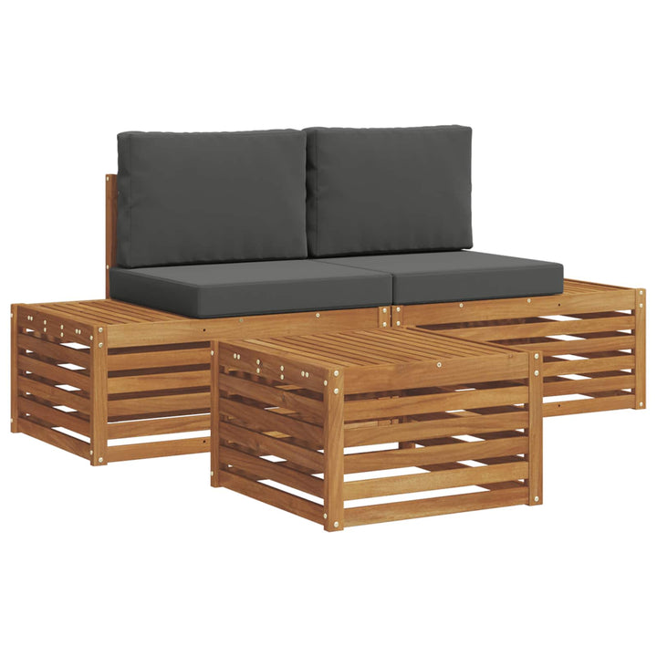 Udendørs sofagruppe Naturlig og Antracit 59 x 59 x 37 cm