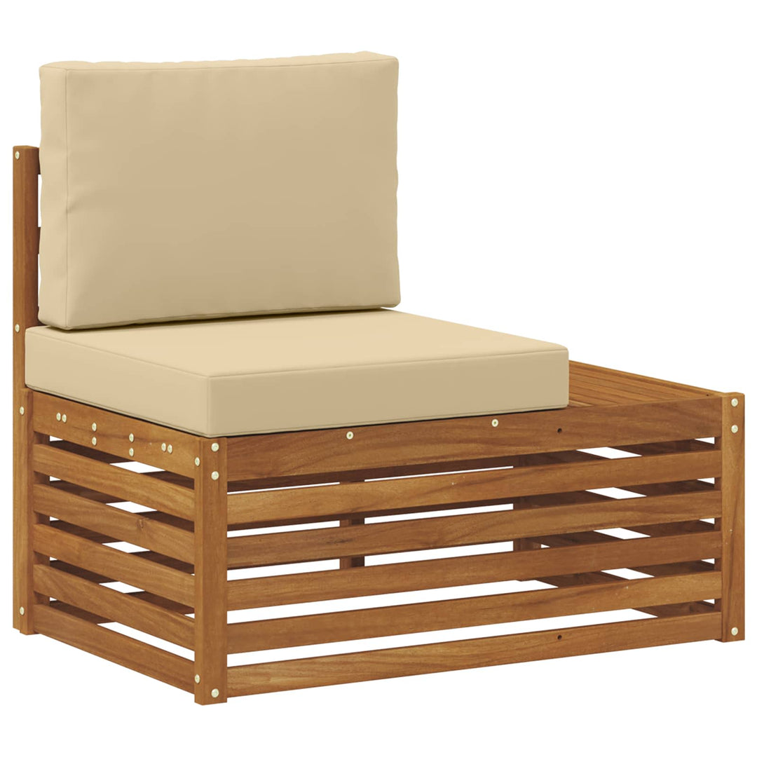 Udendørs sofagruppe med pude Naturlig og Beige 59 x 59 x 37 cm