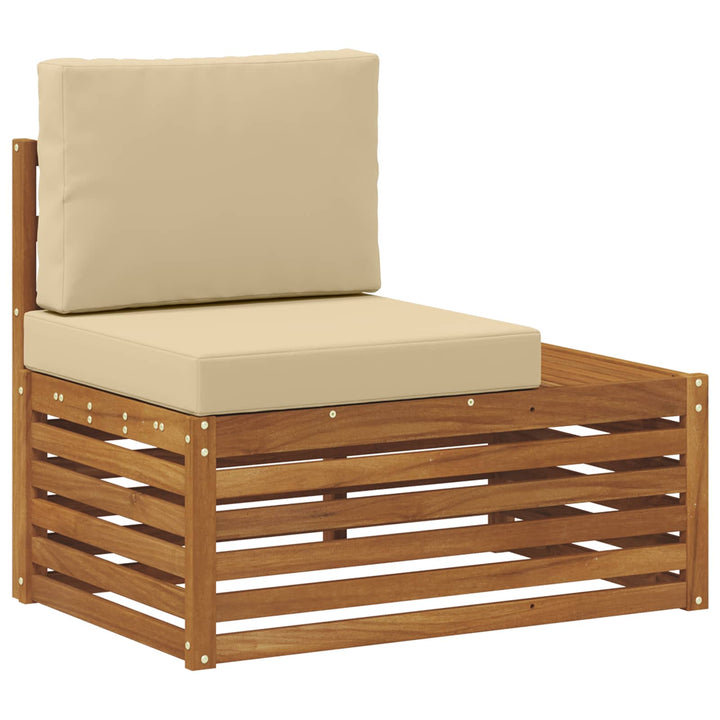 Udendørs sofagruppe med pude Naturlig og Beige 59 x 59 x 37 cm