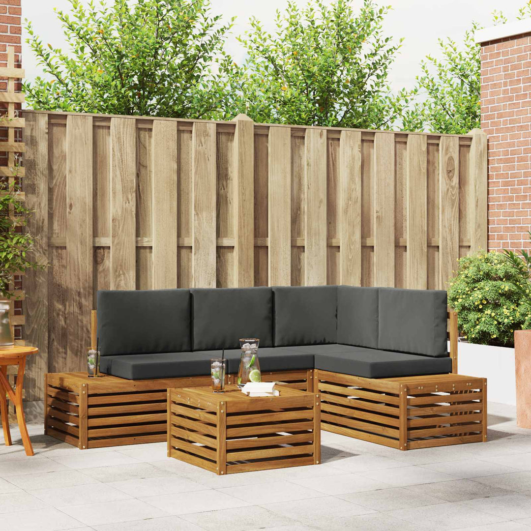 Udendørs sofagruppe Naturlig og Antracit 59 x 59 x 37 cm