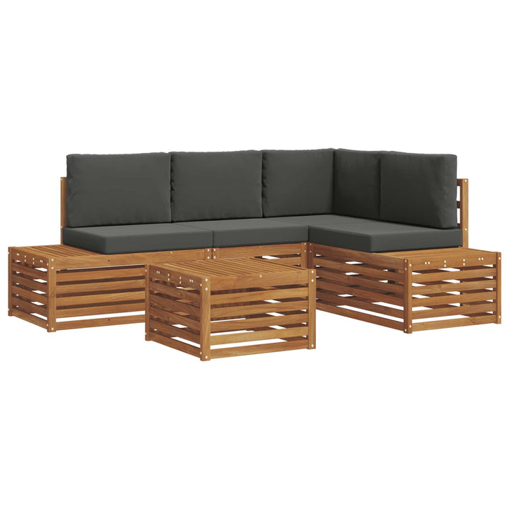 Udendørs sofagruppe Naturlig og Antracit 59 x 59 x 37 cm
