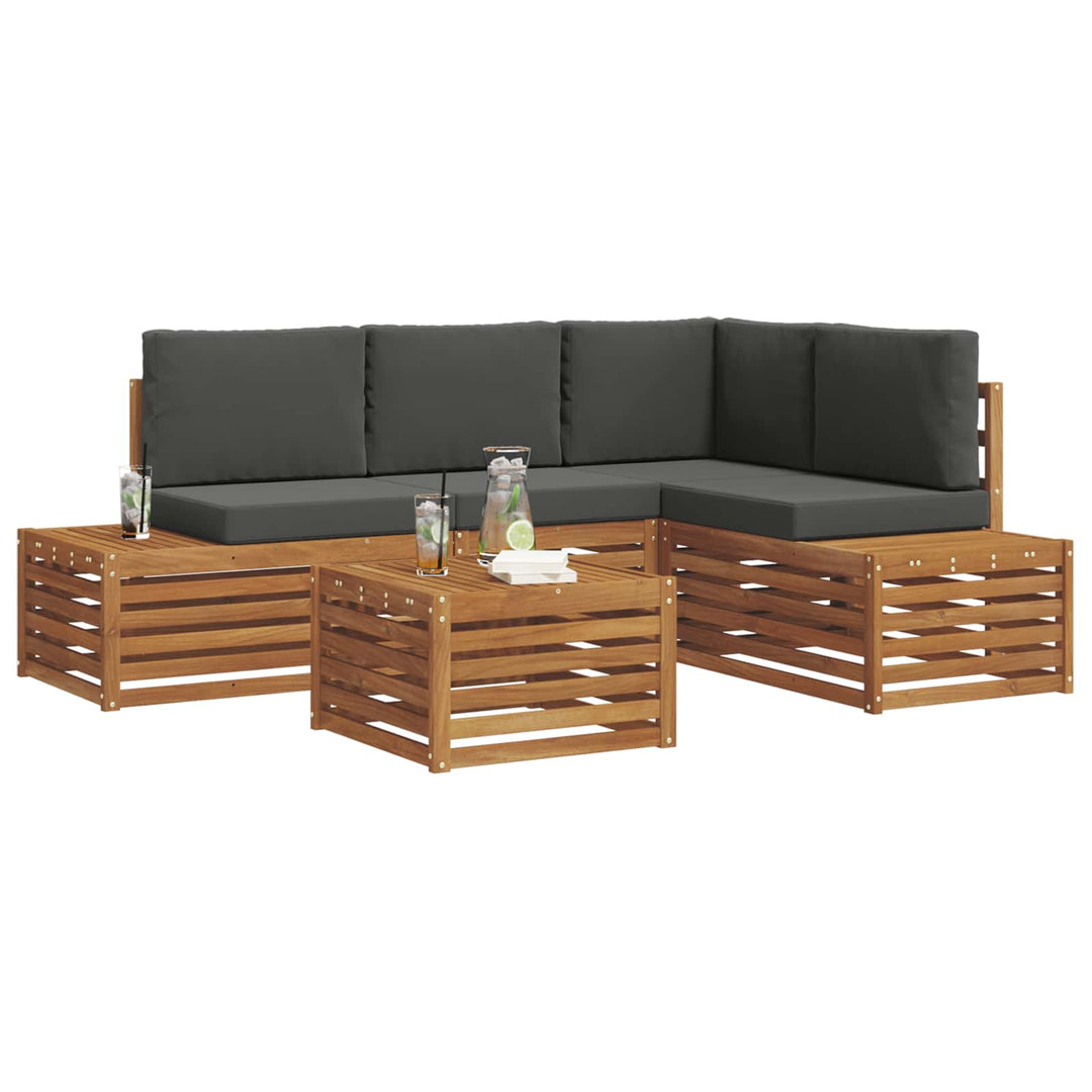 Udendørs sofagruppe Naturlig og Antracit 59 x 59 x 37 cm