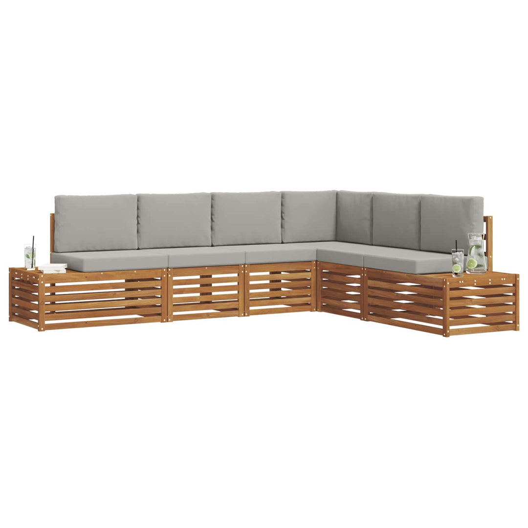 Udendørs sofagruppe Naturlig og Lys Grå 273 x 213,5 x 73 cm