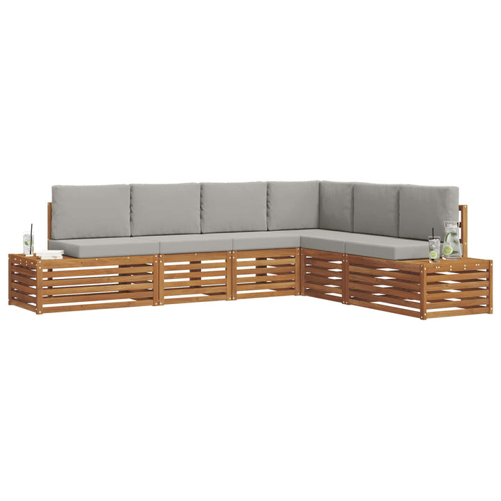 Udendørs sofagruppe Naturlig og Lys Grå 273 x 213,5 x 73 cm