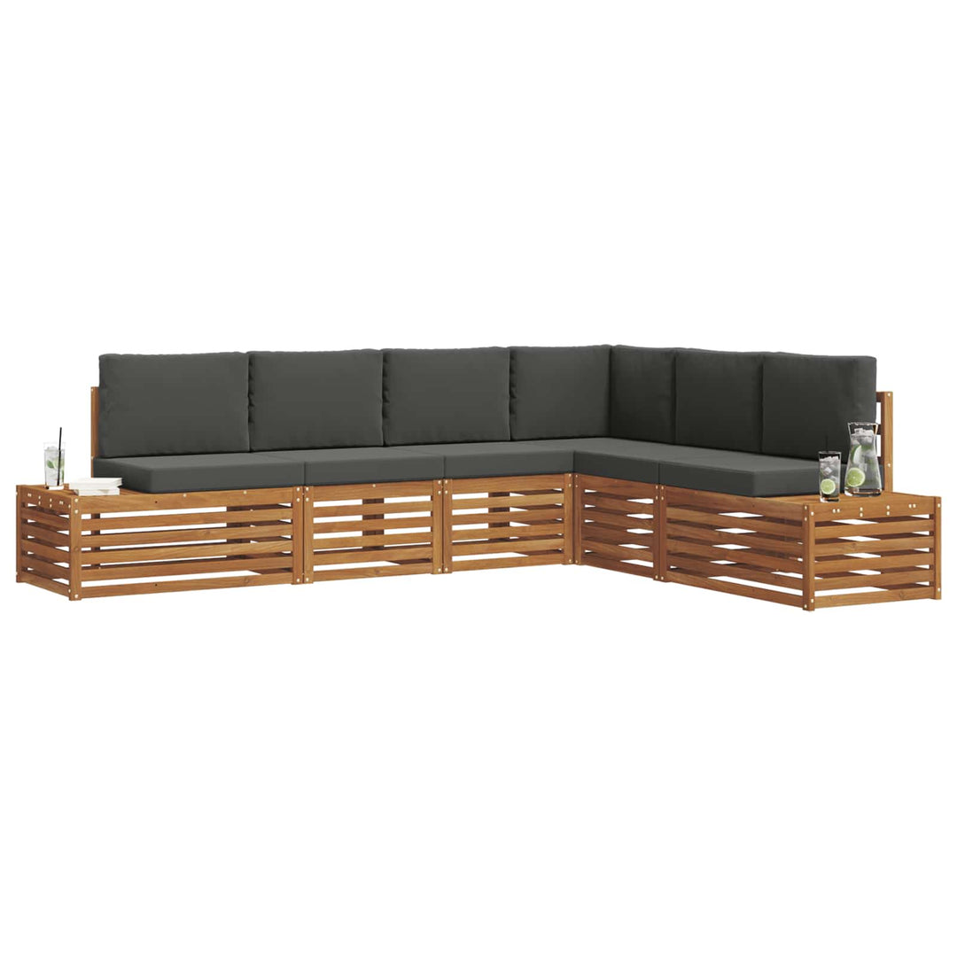 Udendørs sofagruppe Naturlig og Antracit 273 x 213,5 x 73 cm