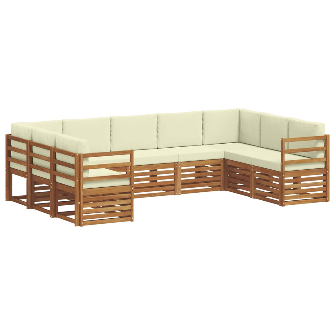 Sektionalsofa sæt med pude 9 pcs Naturlig og Fløde