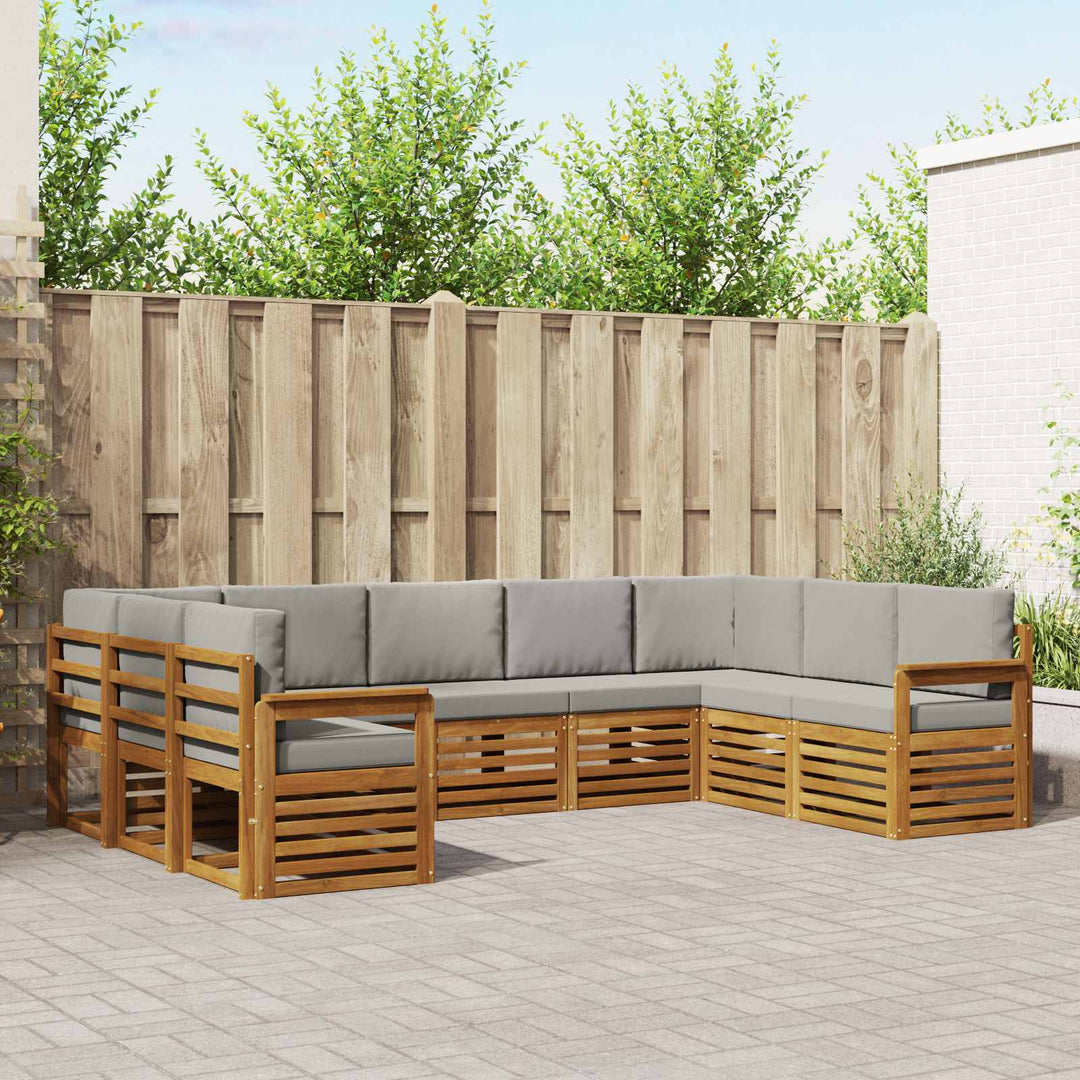 Sektionalsofa sæt med pude 9 pcs Naturlig og Lys Grå