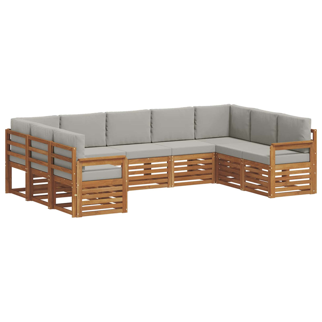 Sektionalsofa sæt med pude 9 pcs Naturlig og Lys Grå