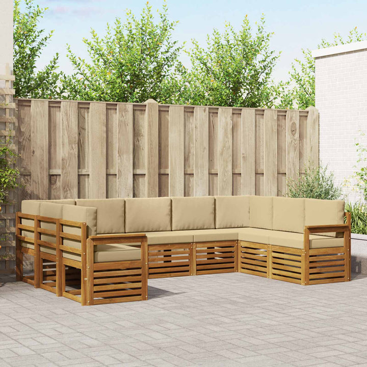 Sektionalsofa sæt med pude 9 pcs Naturlig og Beige