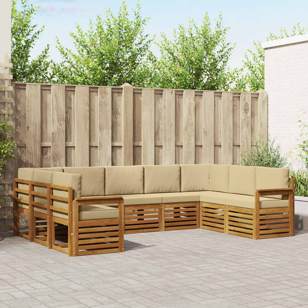 Udendørs sofagruppe 9 stk. Naturlig og Beige