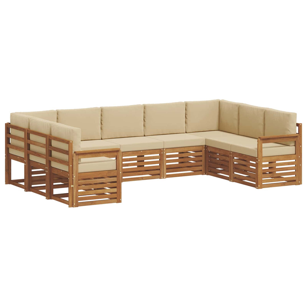 Udendørs sofagruppe 9 stk. Naturlig og Beige