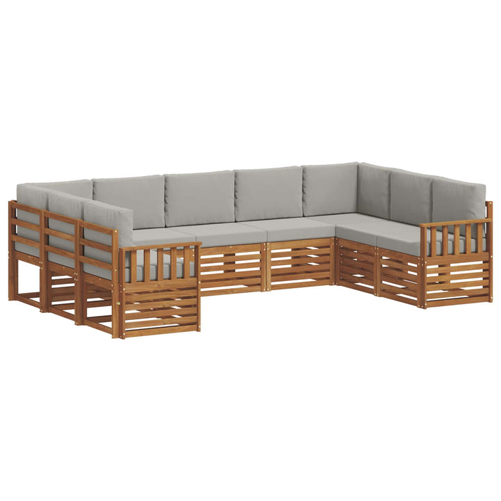 Sektionalsofa sæt med pude 9 pcs Naturlig og Lys Grå