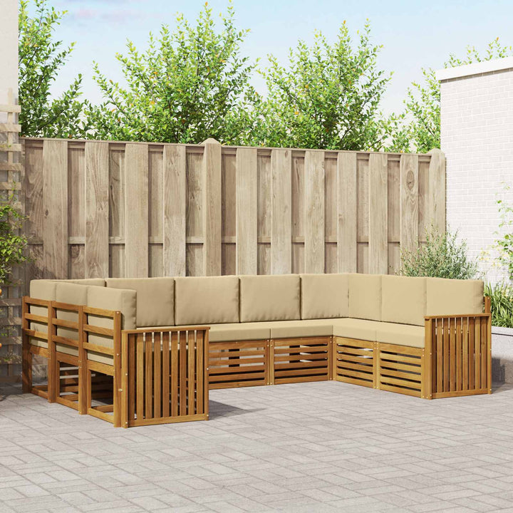 Udendørs sofagruppe 9 stk. Naturlig og Beige