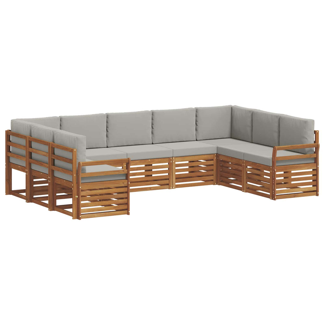 Sektionalsofa sæt med pude 9 pcs Naturlig og Lys Grå