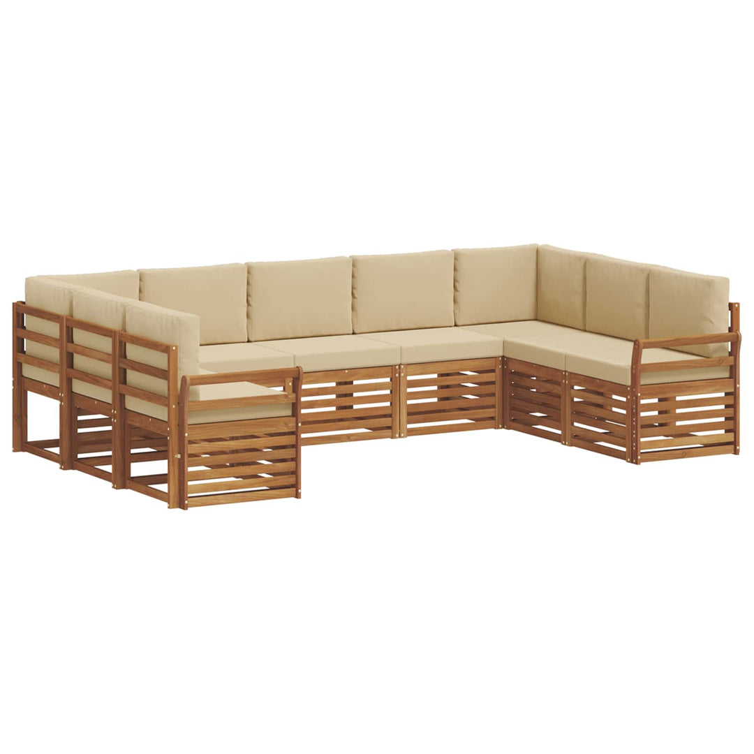 Sektionalsofa sæt med pude 9 pcs Naturlig og Beige