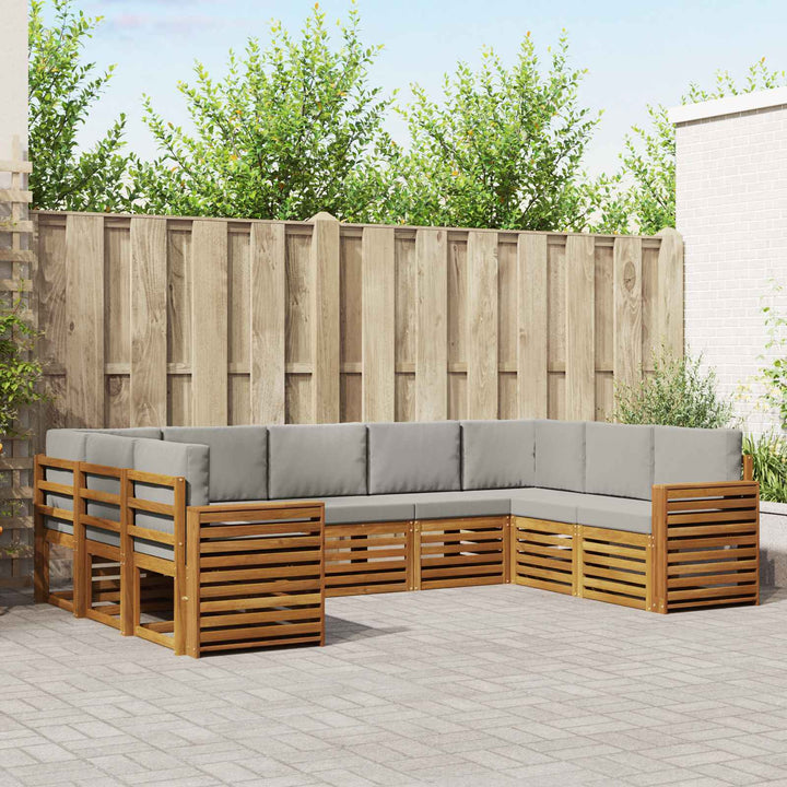 Sektionalsofa sæt med pude 9 pcs Naturlig og Lys Grå