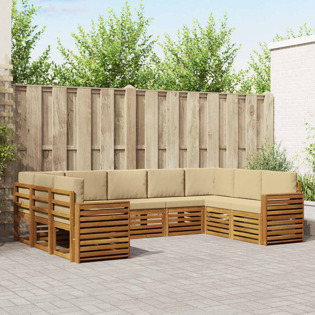 Sektionalsofa sæt med pude 9 pcs Naturlig og Beige