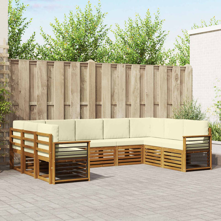 Sektionalsofa sæt med pude 9 pcs Naturlig og Fløde