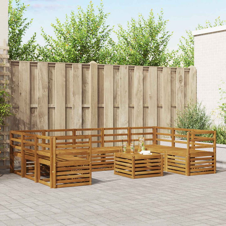 Sofasæt 10 pcs Naturfarvet Massivt Akacietræ