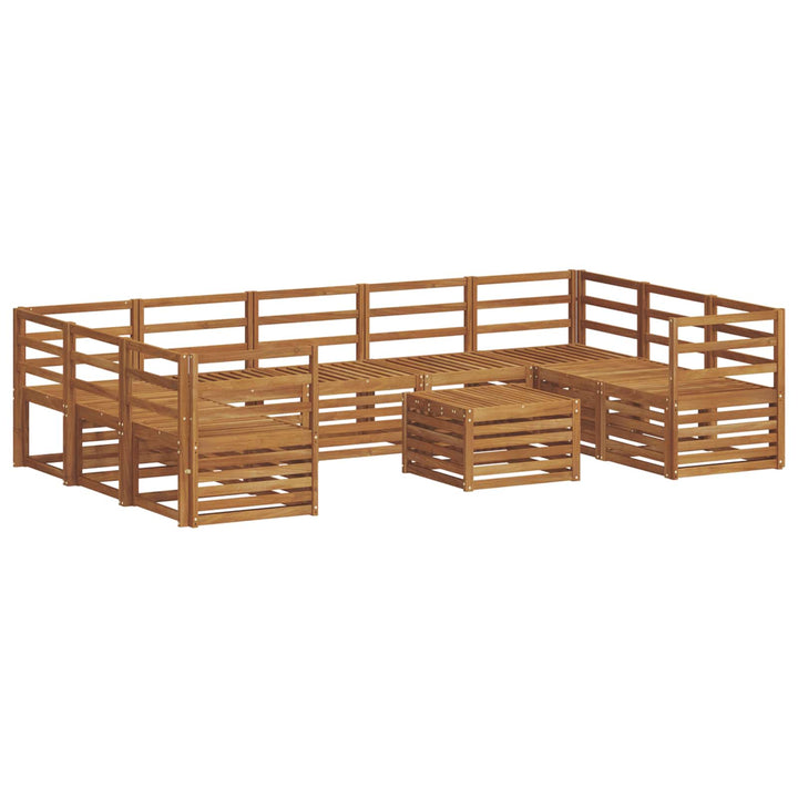 Sofasæt 10 pcs Naturfarvet Massivt Akacietræ