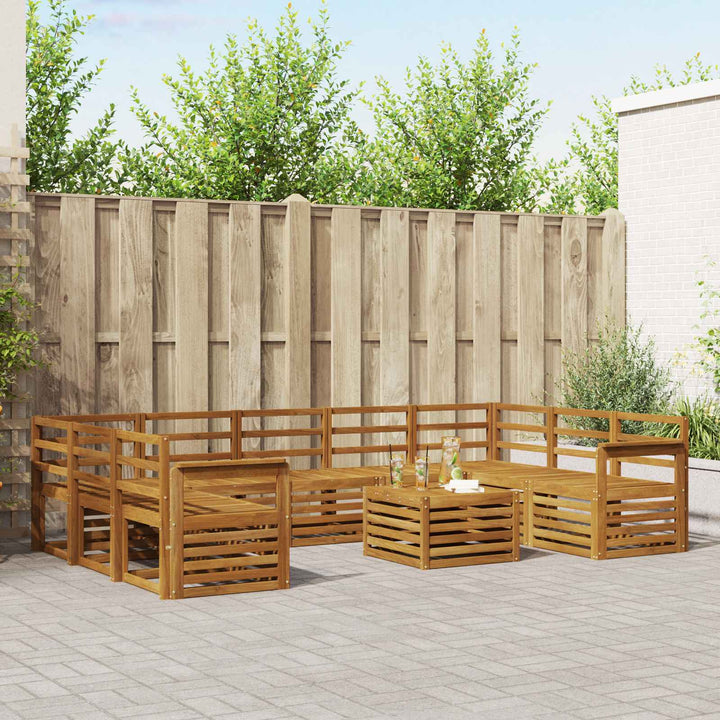 Sofasæt 10 pcs Naturfarvet Massivt Akacietræ