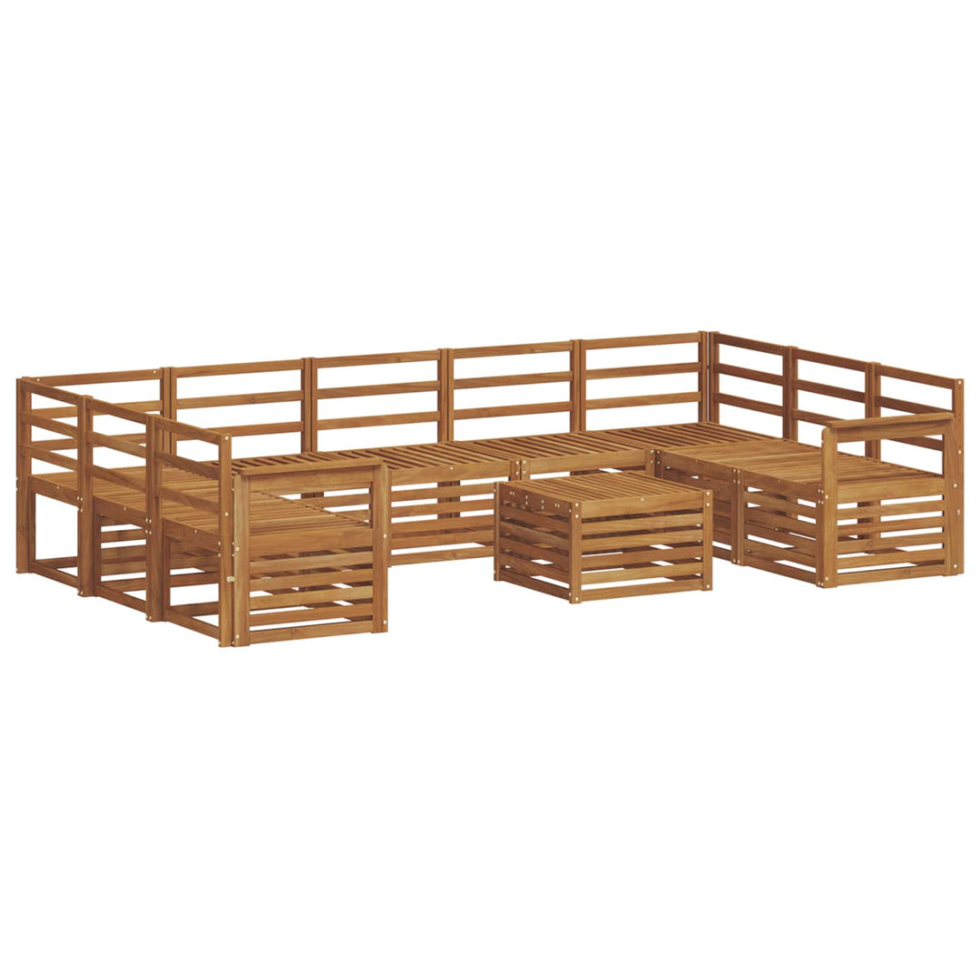 Sofasæt 10 pcs Naturfarvet Massivt Akacietræ