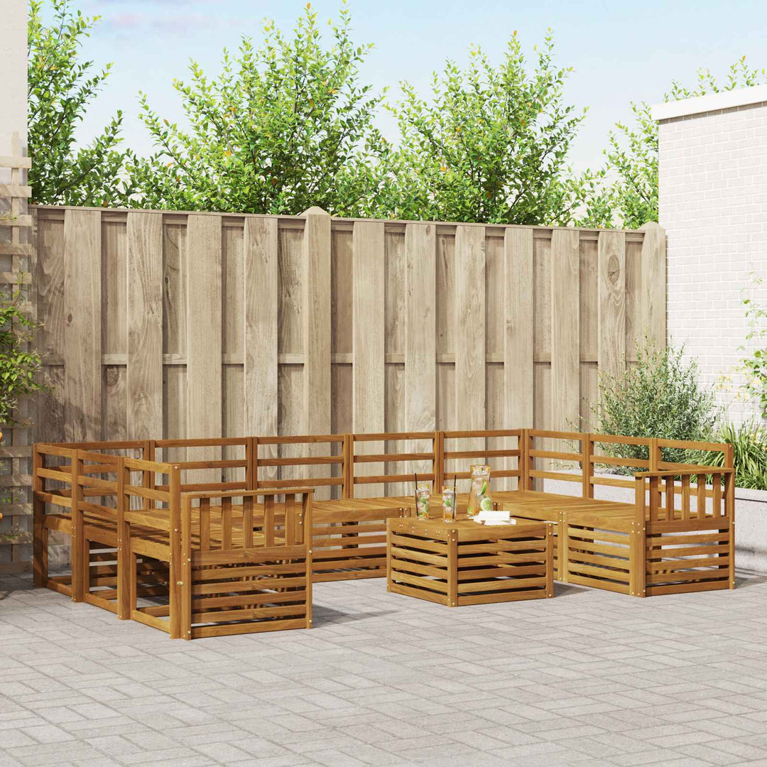 Sofasæt 10 pcs Naturfarvet Massivt Akacietræ