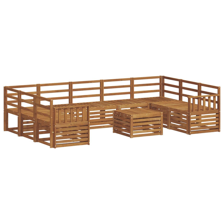 Sofasæt 10 pcs Naturfarvet Massivt Akacietræ