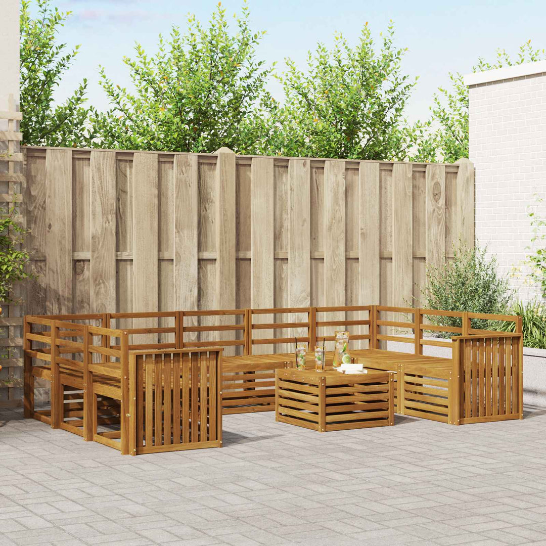 Sofasæt 10 pcs Naturfarvet Massivt Akacietræ
