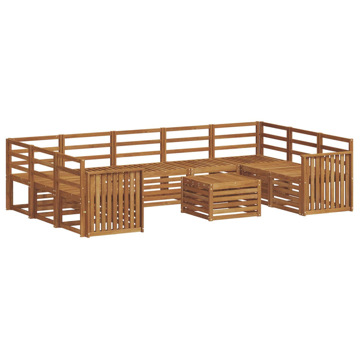 Sofasæt 10 pcs Naturfarvet Massivt Akacietræ