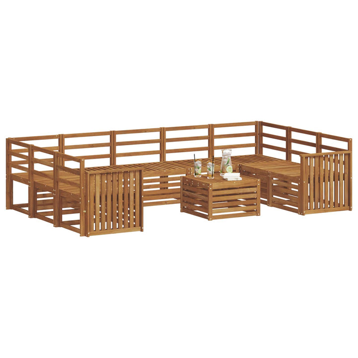 Sofasæt 10 pcs Naturfarvet Massivt Akacietræ