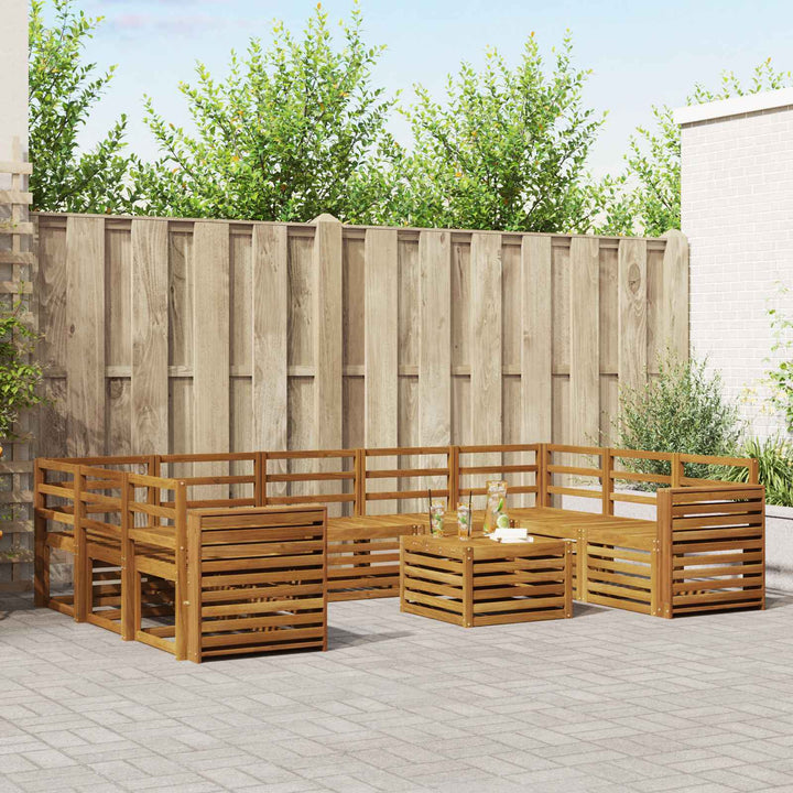 Sofasæt 10 pcs Naturfarvet Massivt Akacietræ