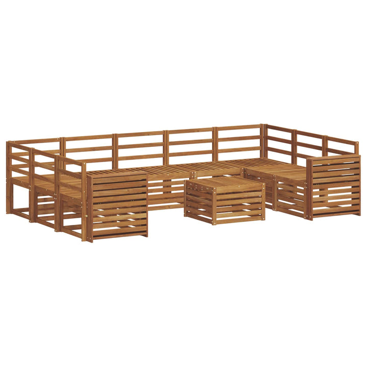 Sofasæt 10 pcs Naturfarvet Massivt Akacietræ