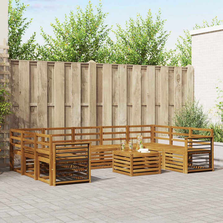 Sofasæt 10 pcs Naturfarvet Massivt Akacietræ