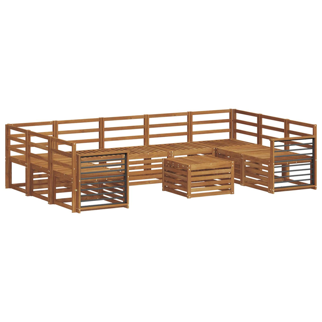 Sofasæt 10 pcs Naturfarvet Massivt Akacietræ