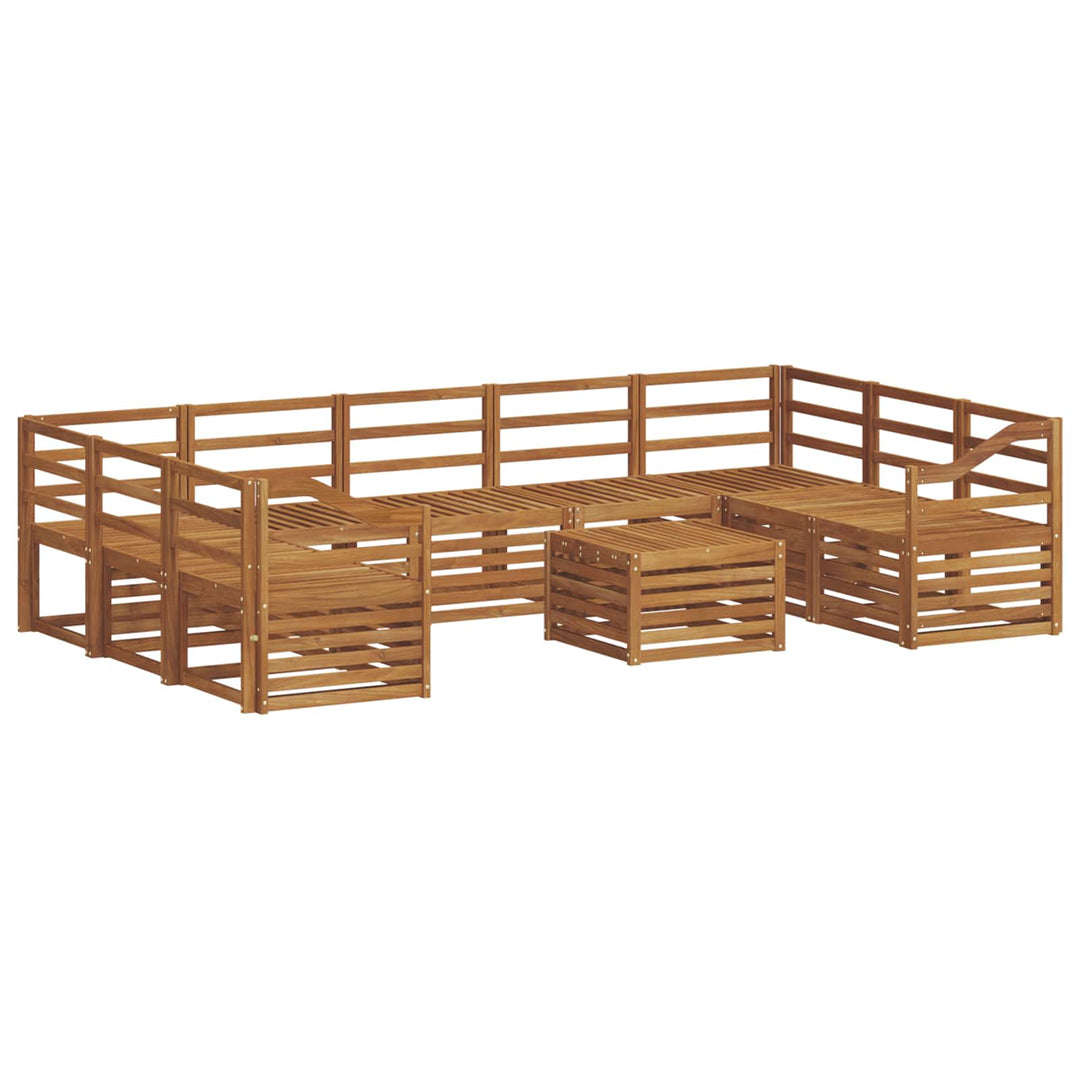 Sofasæt 10 pcs Naturfarvet Massivt Akacietræ