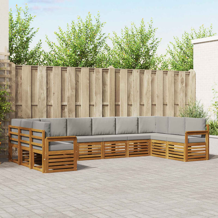Sektionalsofa sæt med pude 10 pcs Naturlig og Lys Grå