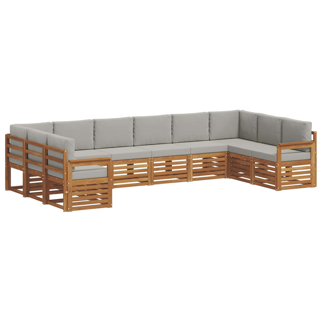 Sektionalsofa sæt med pude 10 pcs Naturlig og Lys Grå
