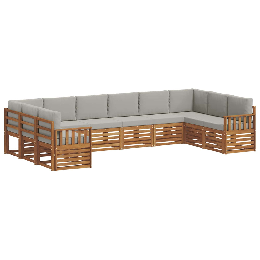 Sektionalsofa sæt med pude 10 pcs Naturlig og Lys Grå