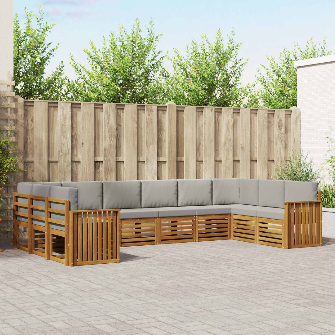 Sektionalsofa sæt med pude 10 pcs Naturlig og Lys Grå