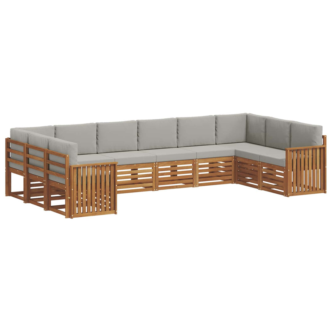 Sektionalsofa sæt med pude 10 pcs Naturlig og Lys Grå