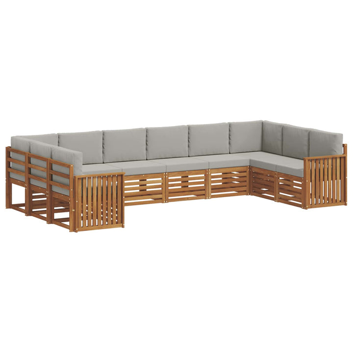 Sektionalsofa sæt med pude 10 pcs Naturlig og Lys Grå