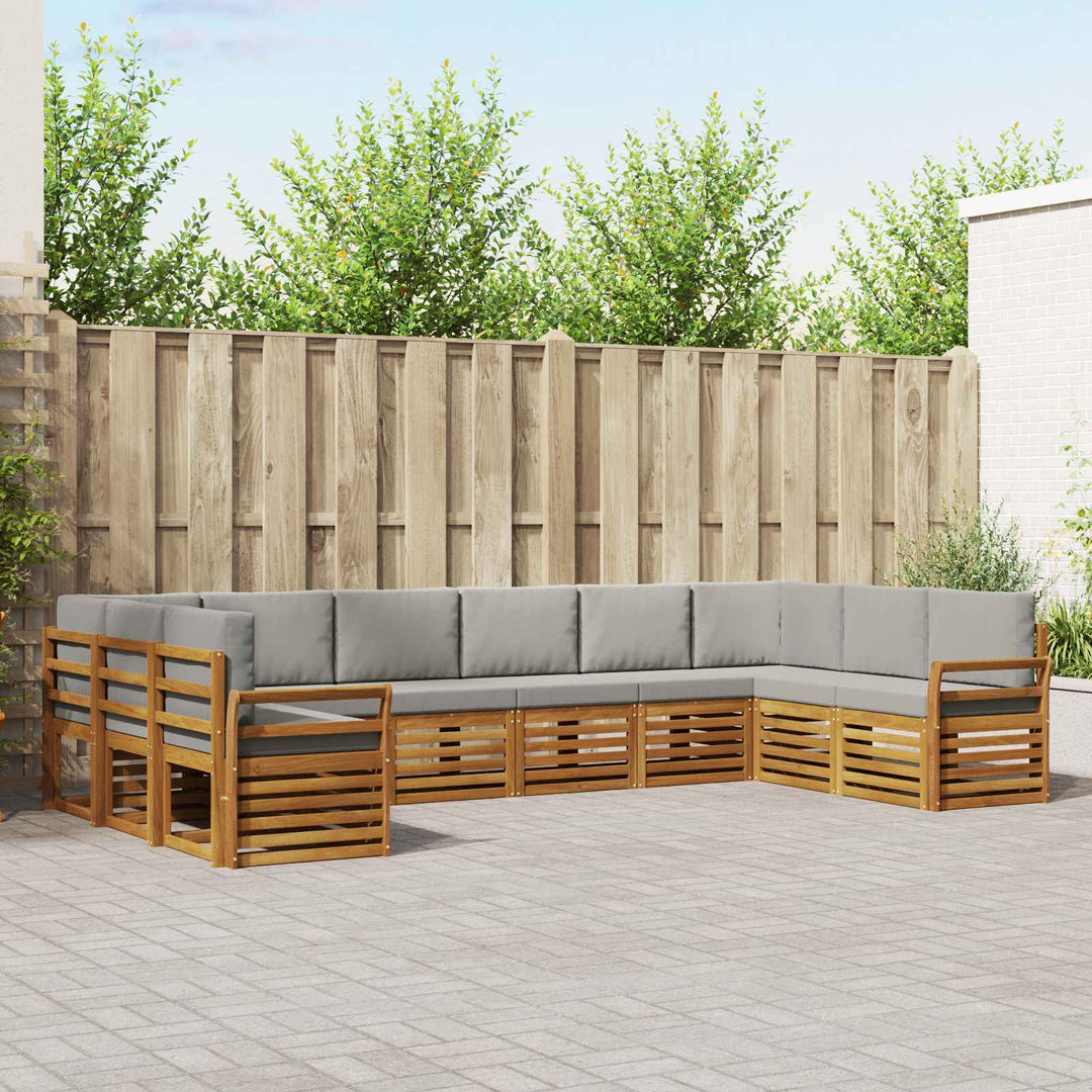 Sektionalsofa sæt med pude 10 pcs Naturlig og Lys Grå